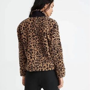 Madewell Sherpa Bomber Jacket in Leopard